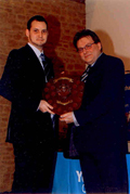 2012 - TPG Engineering Apprentice, James Lewis, receiving the Yeovil College Lawrence Cove Shield for engineering excellence
